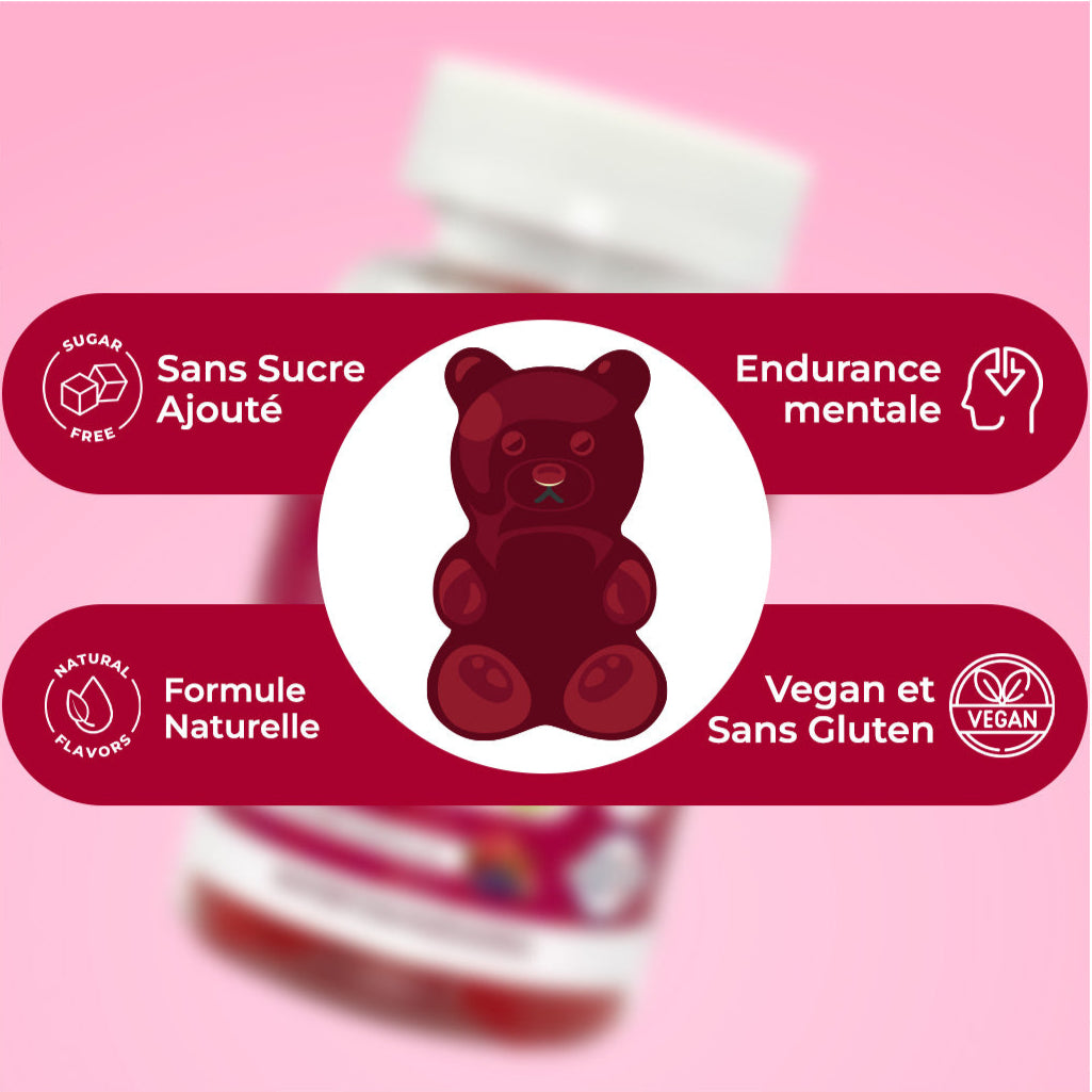 Gummies Ginseng Rouge avec de la Maca BIO de Corée | Energie, Force, Augmente le desir et les Performances Physiques et Mentales