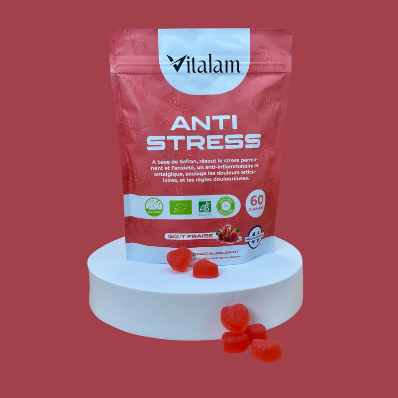 Gummies Anti-Stress au Safran, Réduit le Stress et l'anxiété, En sachet