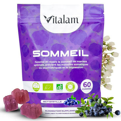 Gummies Sommeil en sachet – Gummies Réparateur sommeil, Aide Naturelle contre les Troubles du Sommeil et l'insomnie, Compléments alimentaires