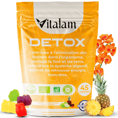 Gummies Detox Curcuma en sachet, Digestion, Detox foie, Elimination Toxines, Draineur, Perte de poids, Bruleur de graisse, Compléments alimentaires