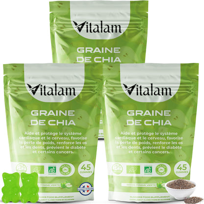 Chia Seed Gummies in a Bag – Natural Slimming &amp; Weight Loss Gummies, Source of Protein - Fiber - OMEGA 3