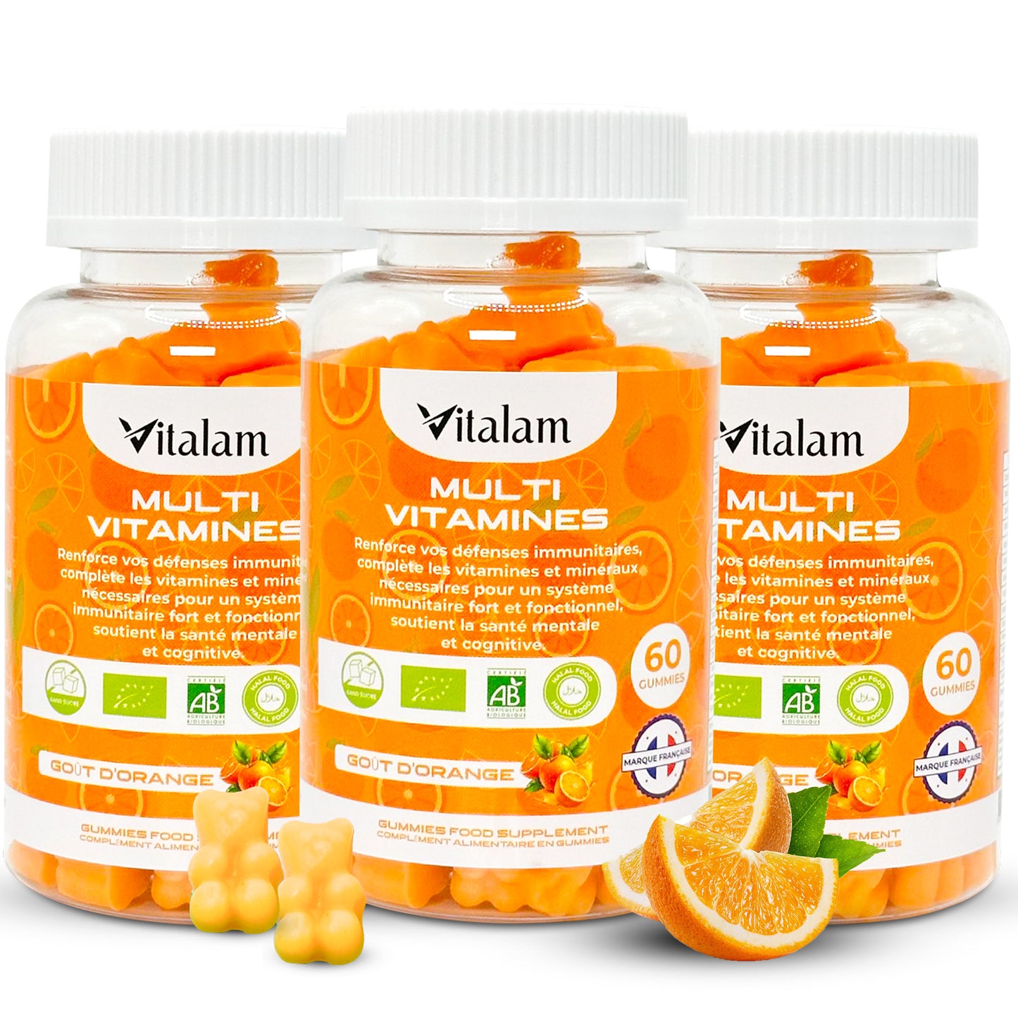 Cure Vitaminé de 3 mois, Lot de 3 boites - Gummies Multivitamines et Minéraux, Adulte & Enfant