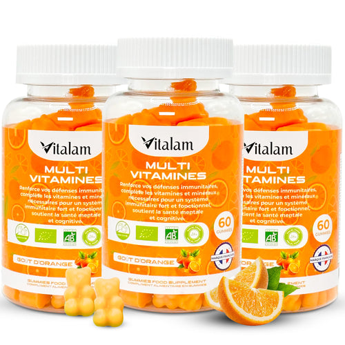 Cure Vitaminé de 3 mois, Lot de 3 boites - Gummies Multivitamines et Minéraux, Adulte & Enfant