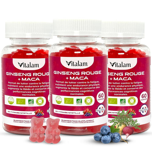 Red Ginseng Gummies with Organic Korean Maca | Energy, Strength, Increases Desire and Physical and Mental Performance