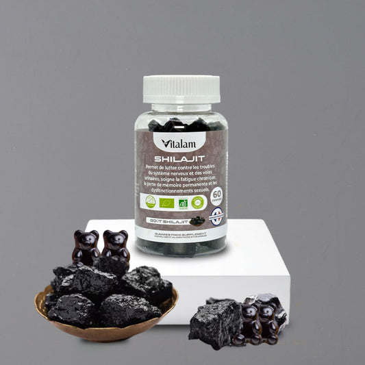 Gummies Shilajit Pur, Shilajit Himalaya, Rajeunit et Boost l'énergie, Acide Fulvique, Énergie Boost et Soutien Immunitaire pour les hommes et les femmes, 100% Naturels