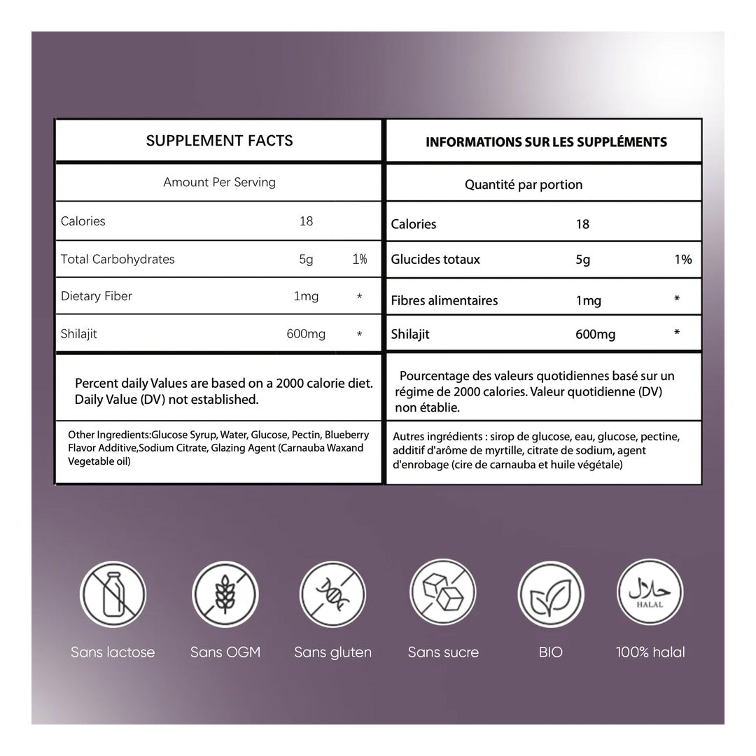 Pure Shilajit Gummies, Himalayan Shilajit, Rejuvenates and Boosts Energy, Fulvic Acid, Energy Boost and Immune Support for Men and Women, 100% Natural