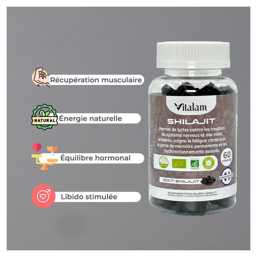 Pure Shilajit Gummies, Himalayan Shilajit, Rejuvenates and Boosts Energy, Fulvic Acid, Energy Boost and Immune Support for Men and Women, 100% Natural
