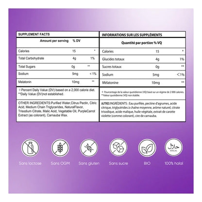 Gummies Sommeil – Alternative Naturelle aux Médicaments pour Dormir, Aide contre les Troubles du Sommeil et l'insomnie