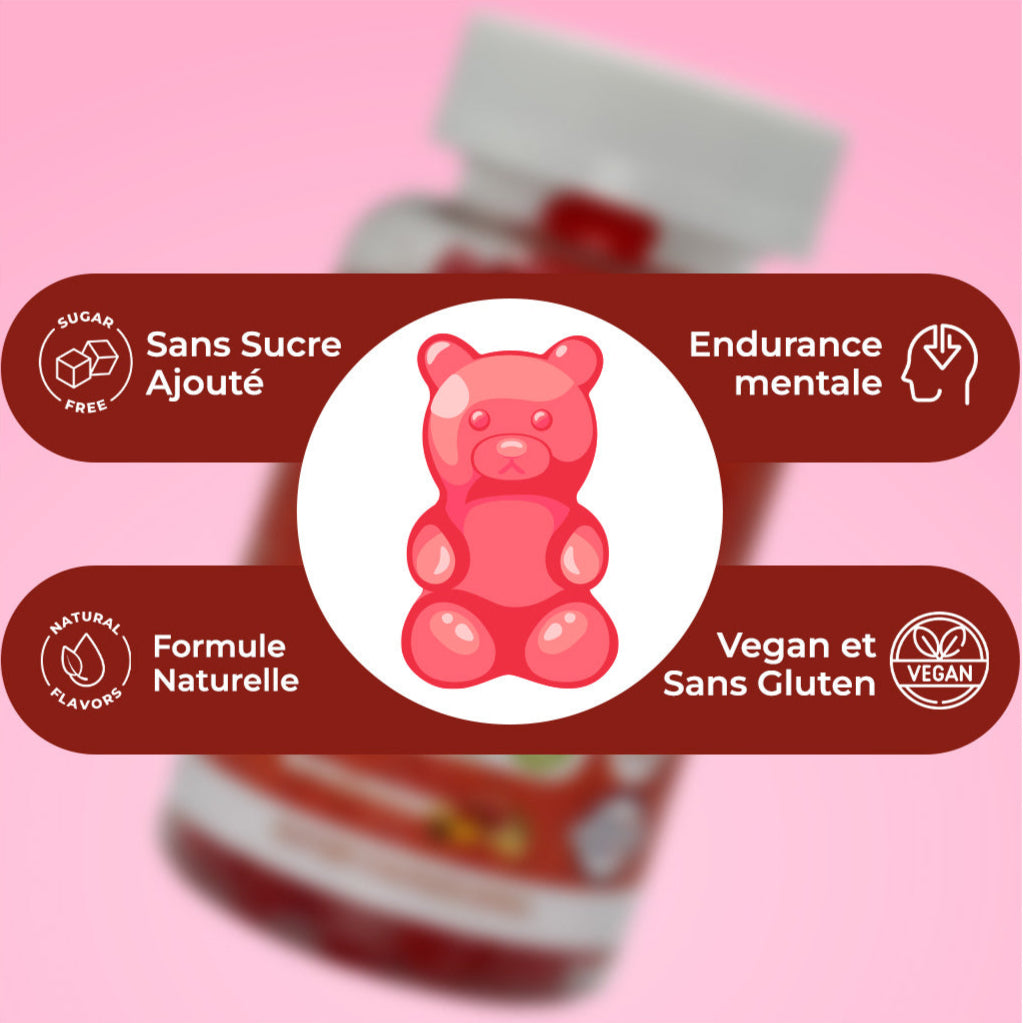 Gummies Anti-stress au safran, Réduit le stress et l'anxiété, Vitamines B3, B6, B9, B12, Rétablie la bonne humeur