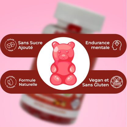 Gummies Anti-stress au safran, Réduit le stress et l'anxiété, Vitamines B3, B6, B9, B12, Rétablie la bonne humeur