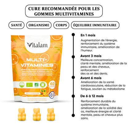 Multivitamin and Mineral Gummies in sachets, Energy for Adults and Children, Essential Vitamins and Minerals for the body