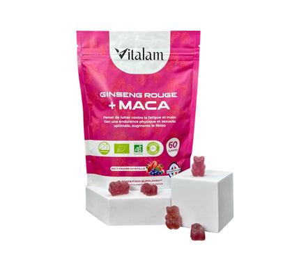 Gomitas de ginseng rojo con MACA en sobre