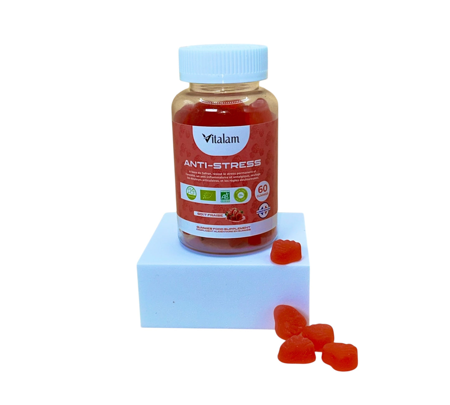 Gummies Anti-Stress au Safran, Réduit le Stress et l'anxiété